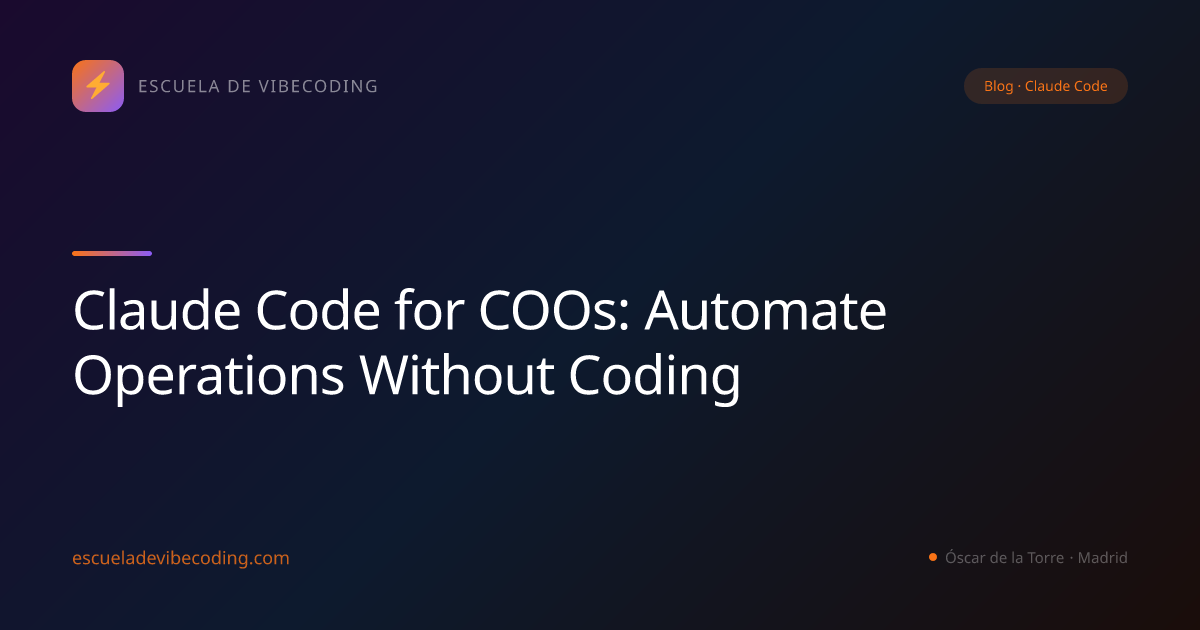 Claude Code for COOs: Automate Operations Without Coding
