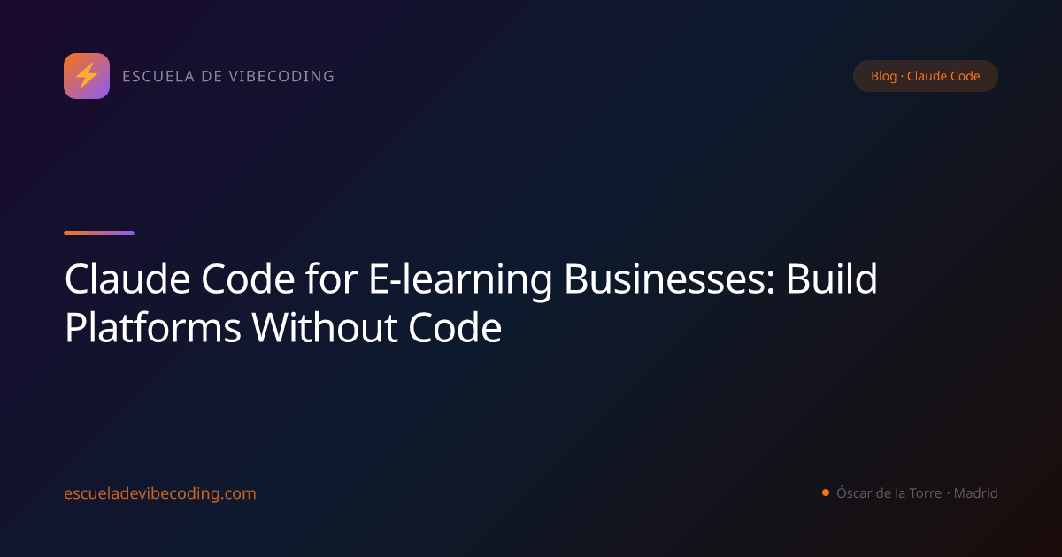 Claude Code for E-learning Businesses: Build Platforms Without Code