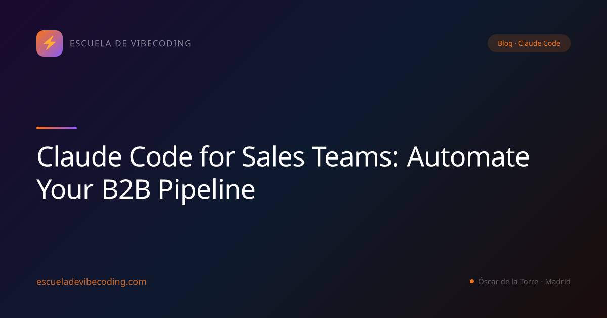 Claude Code for Sales Teams: Automate Your B2B Pipeline