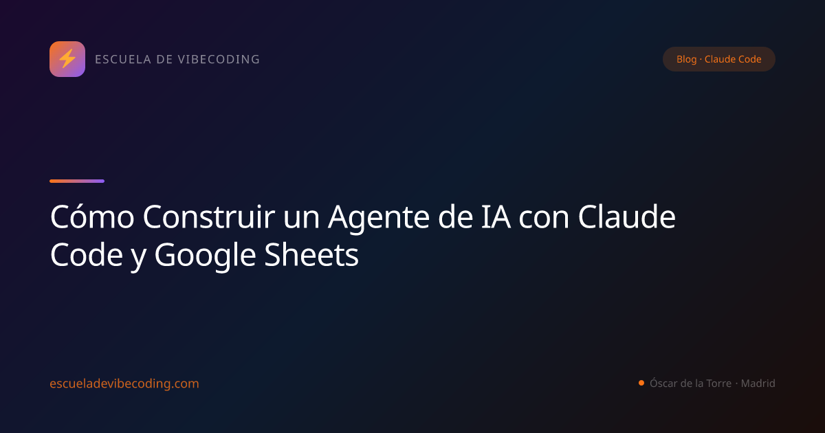 Cómo Construir un Agente de IA con Claude Code y Google Sheets