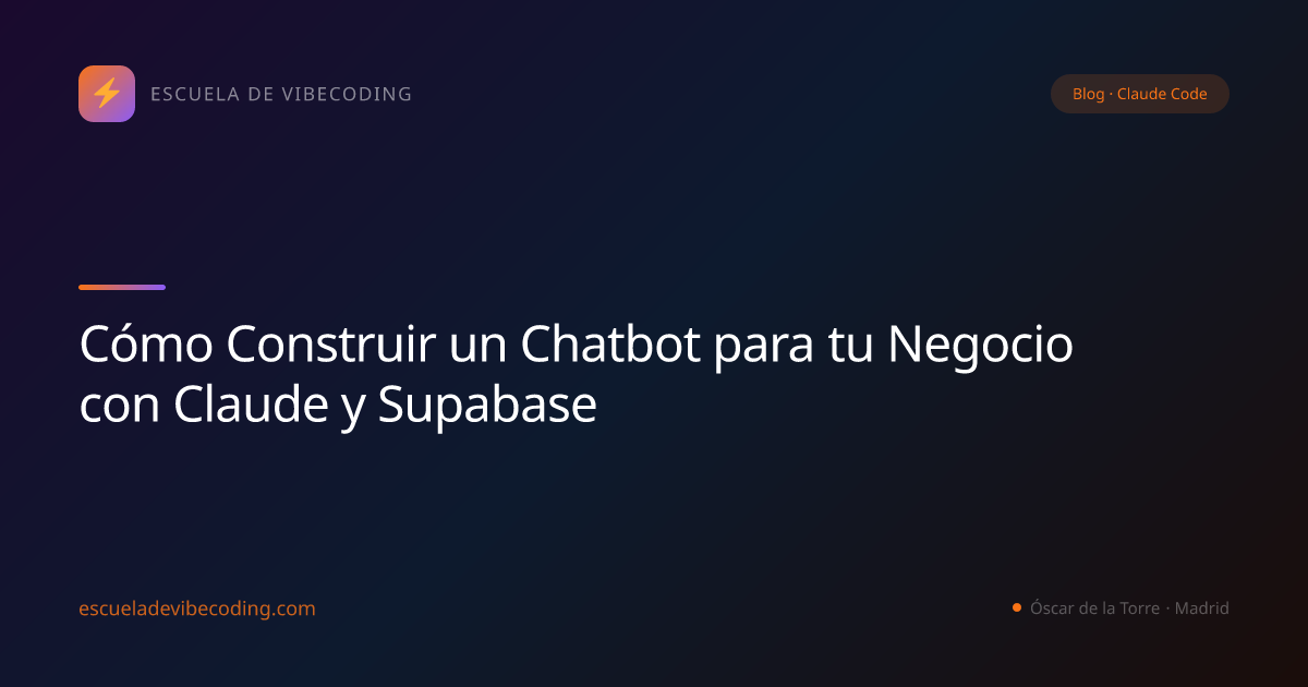 Cómo Construir un Chatbot para tu Negocio con Claude y Supabase