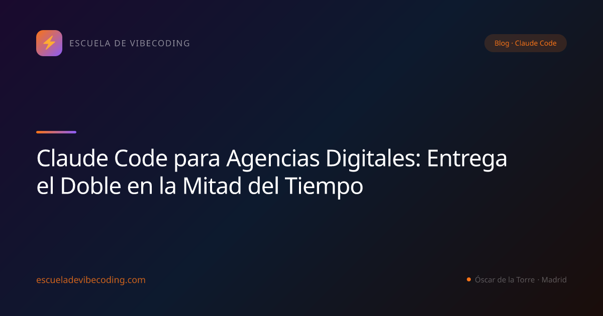 Claude Code para Agencias Digitales: Entrega el Doble en la Mitad del Tiempo