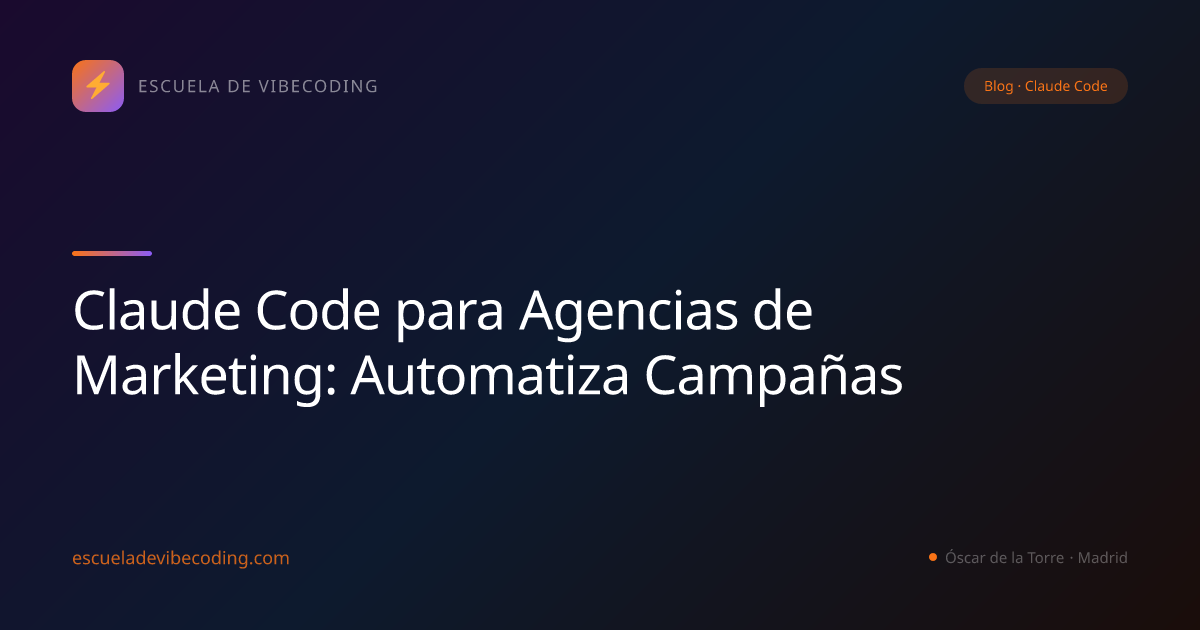Claude Code para Agencias de Marketing: Automatiza Campañas