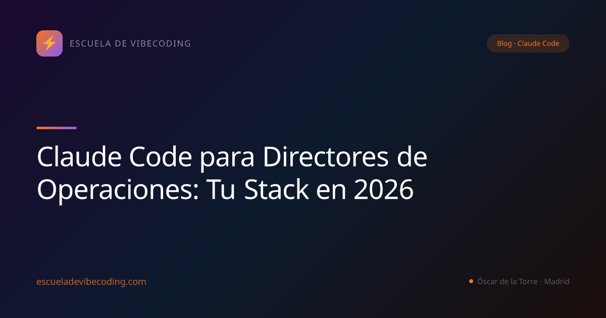 Claude Code para Directores de Operaciones: Tu Stack en 2026