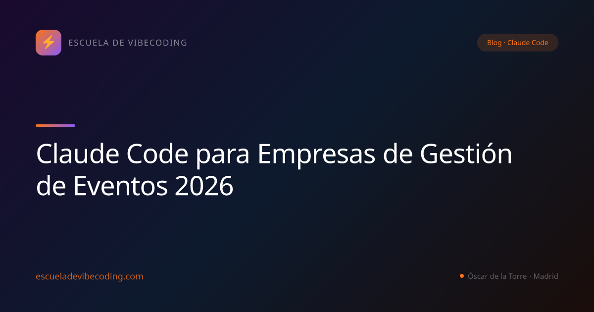 Claude Code para Empresas de Gestión de Eventos 2026