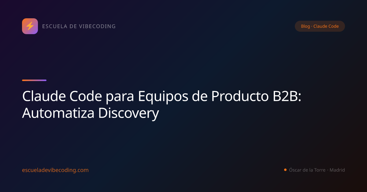 Claude Code para Equipos de Producto B2B: Automatiza Discovery