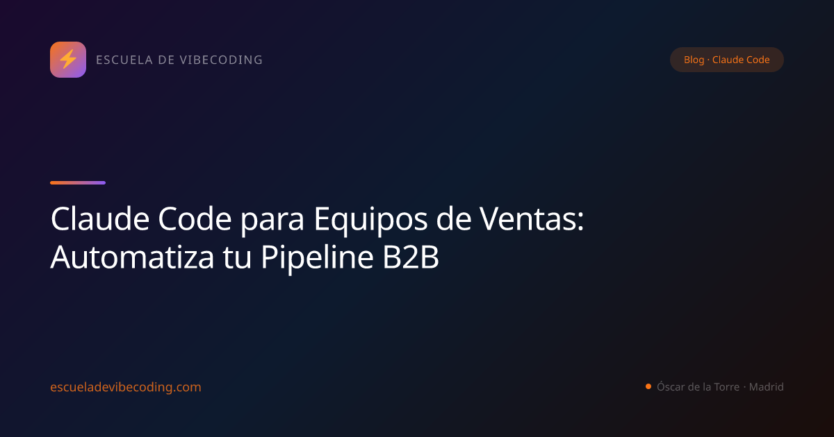 Claude Code para Equipos de Ventas: Automatiza tu Pipeline B2B