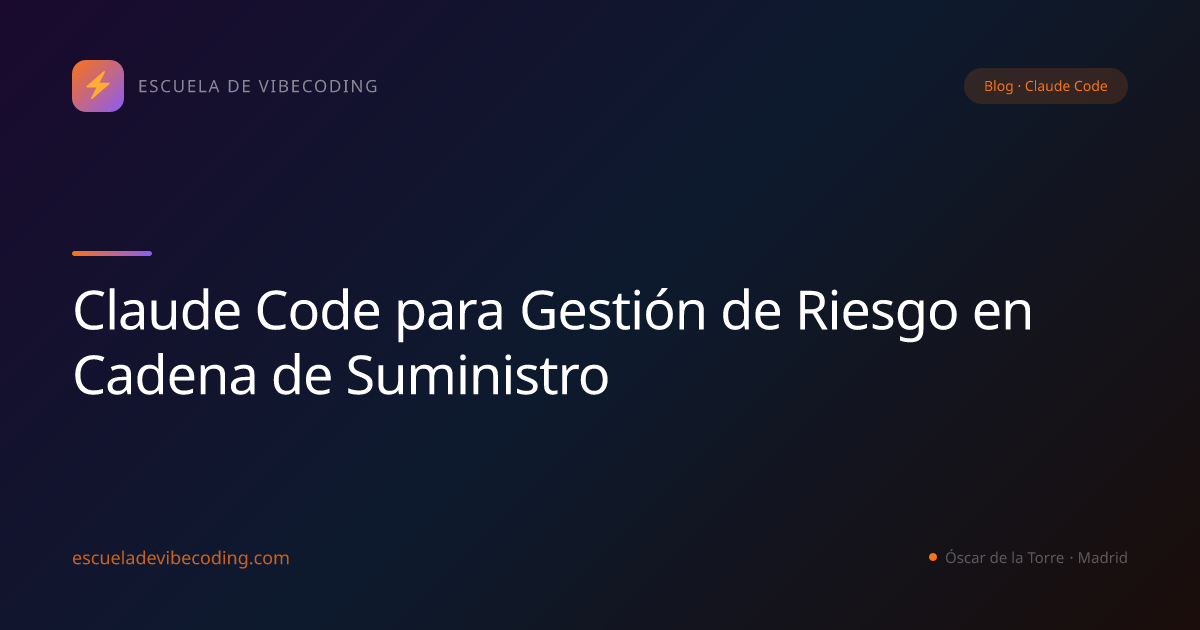 Claude Code para Gestión de Riesgo en Cadena de Suministro