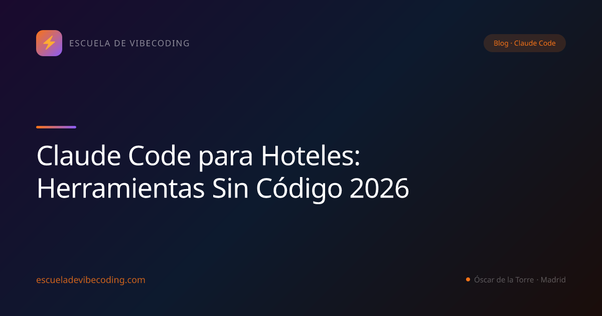 Claude Code para Hoteles: Herramientas Sin Código 2026