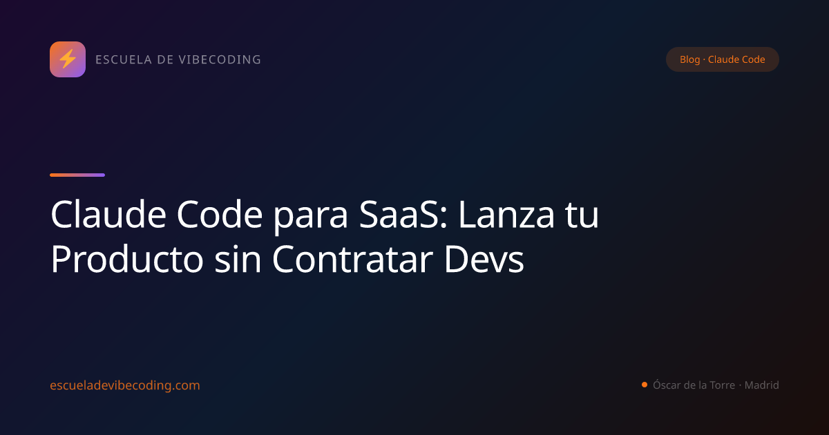 Claude Code para SaaS: Lanza tu Producto sin Contratar Devs